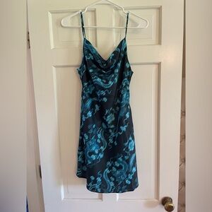 New With Tags Urban Outfitters UO Mallory Cowl Slip Dress in Turquoise